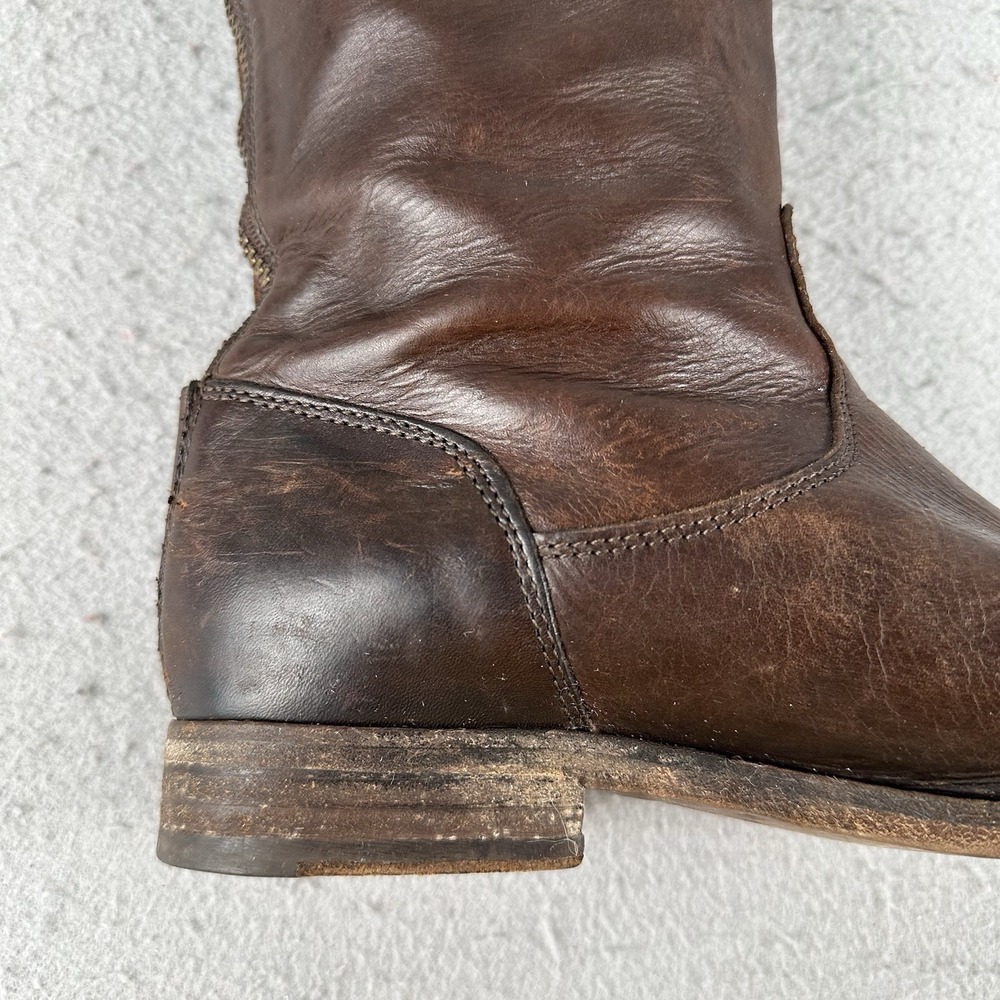 Frye Melissa Button Back Zip Leather Riding Boots Brown Sz. 8 B Womens - Picture 12 of 16